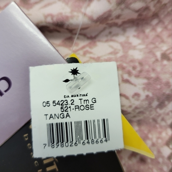 Cia maritima pink snake print Tanga bikini bottom L - Picture 4 of 7